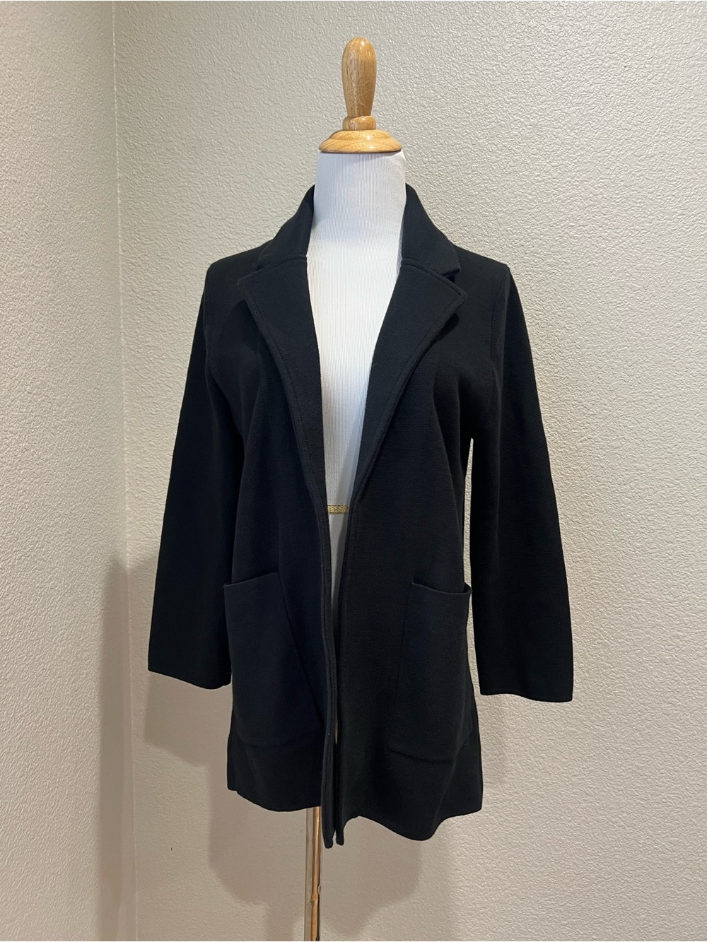 Quince 100% Organic Cotton Knit Black Blazer, XS